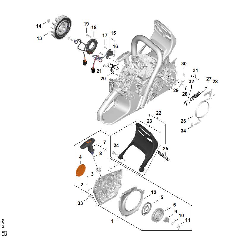 E - Dispositif d'allumage, Carter de ventilateur