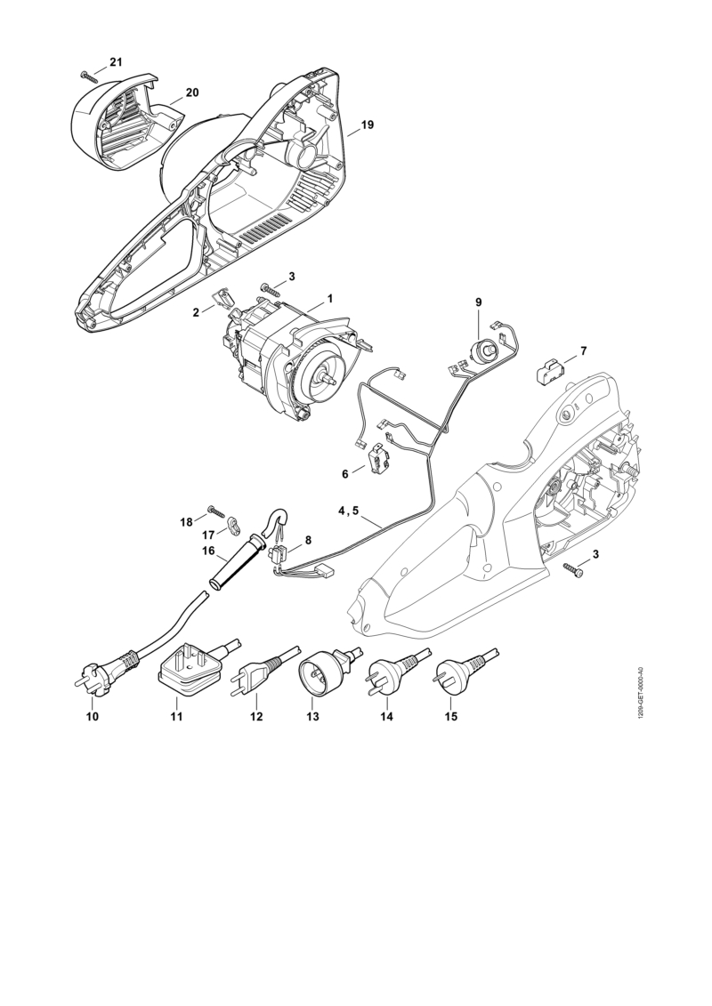 MSE 170 C, 190 C, 210 C: Moteur électrique, Carter moteur