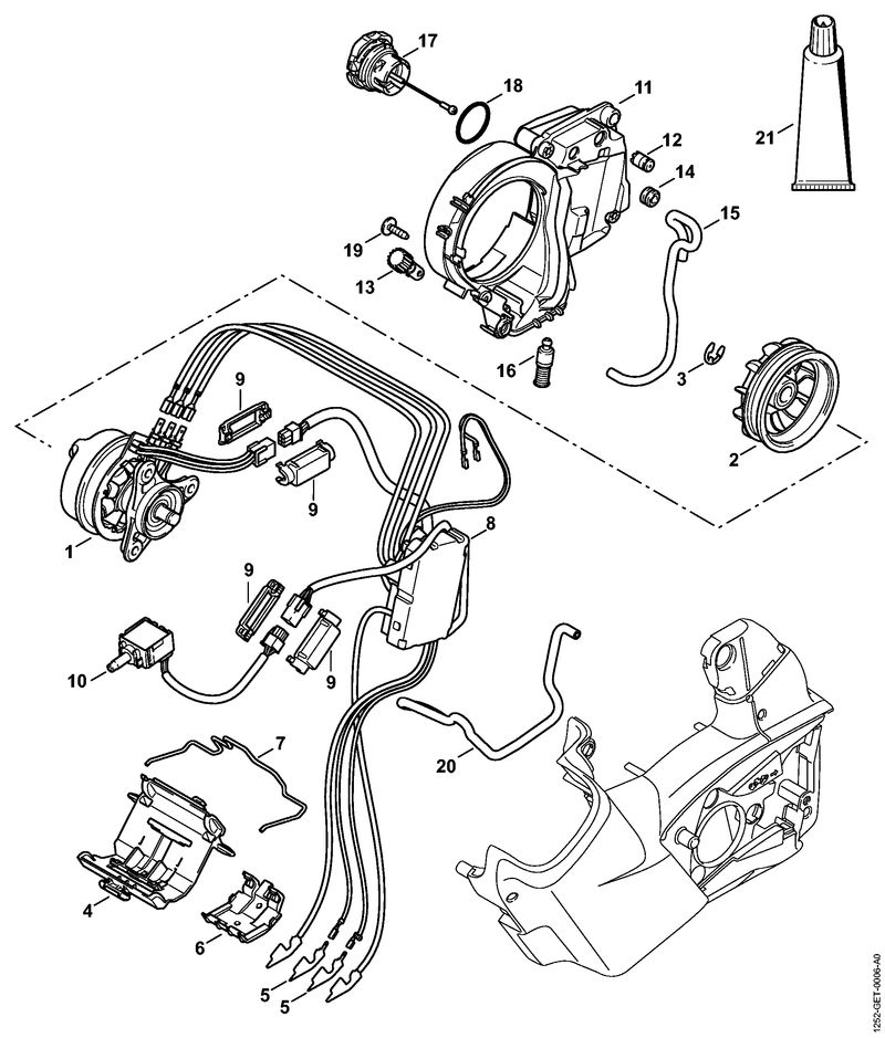 Moteur électrique, Module électronique, Réservoir d'huile