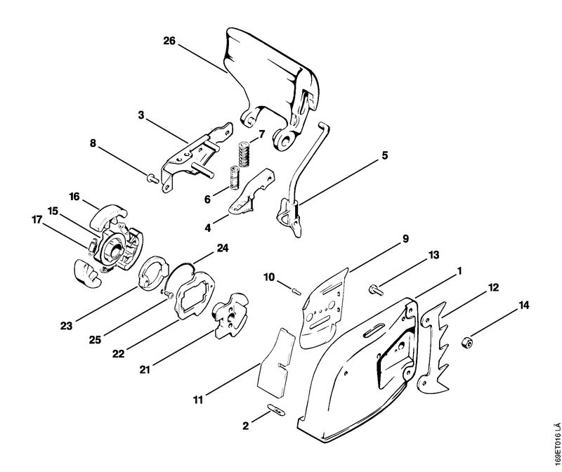 Frein de chaîne avec embrayage séparateur