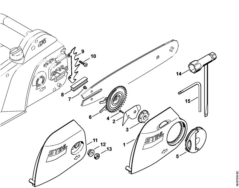 Couvercle de pignon, Outils