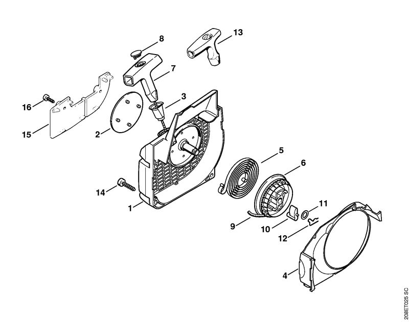 Carter de ventilateur avec lanceur