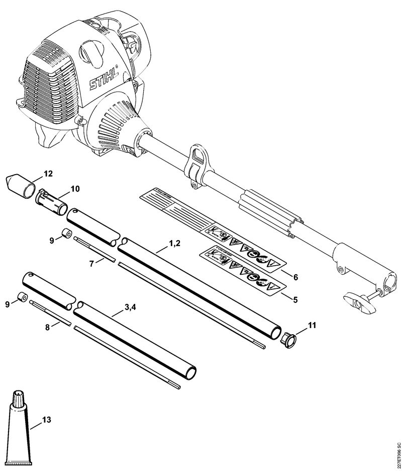 KW-KM, Tube complet