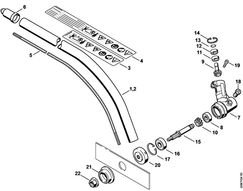 P - FC 100: Tube complet, Réducteur