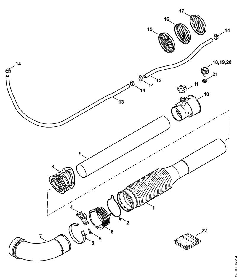 Tube à soufflet, Tube de soufflage