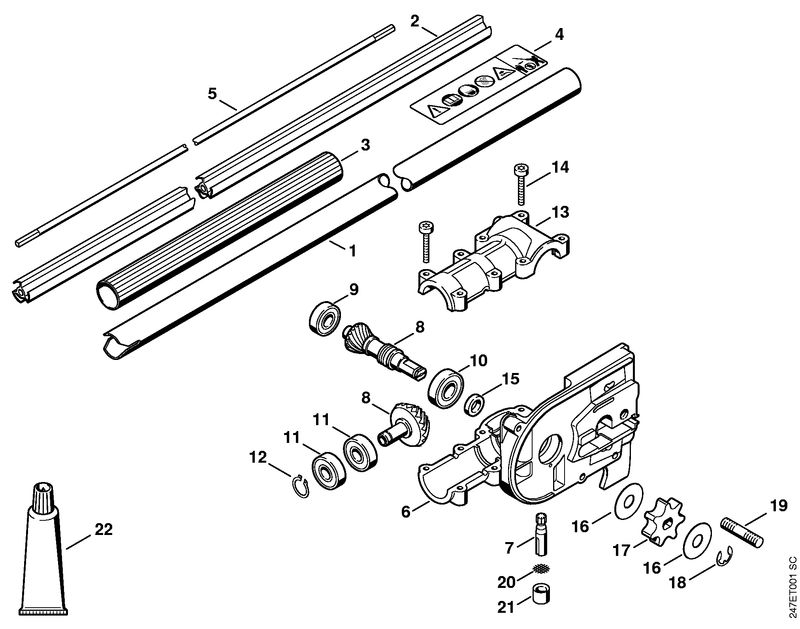 Tube complet, Réducteur