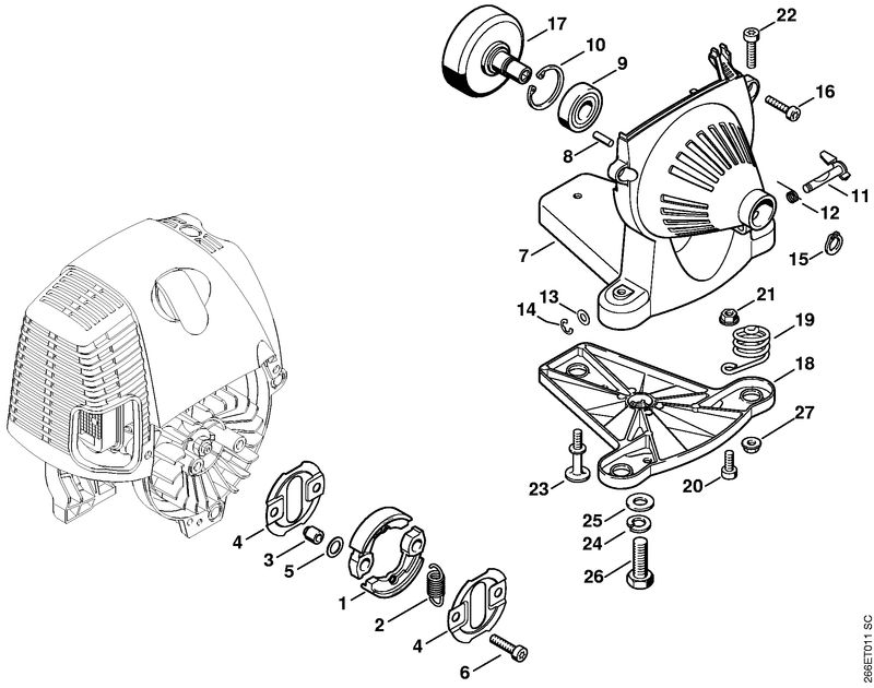 H - Embrayage, Carter de ventilateur