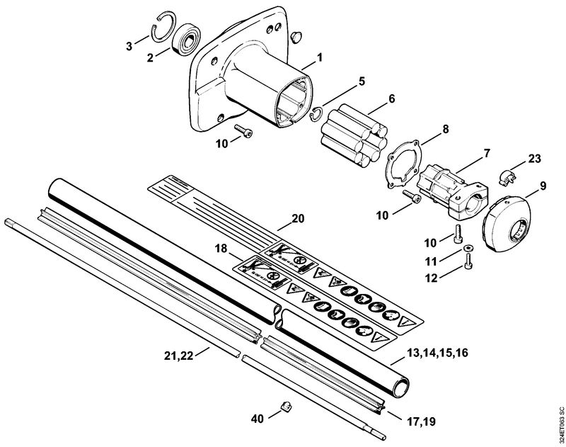 H - Carter d'accouplement, Tube complet