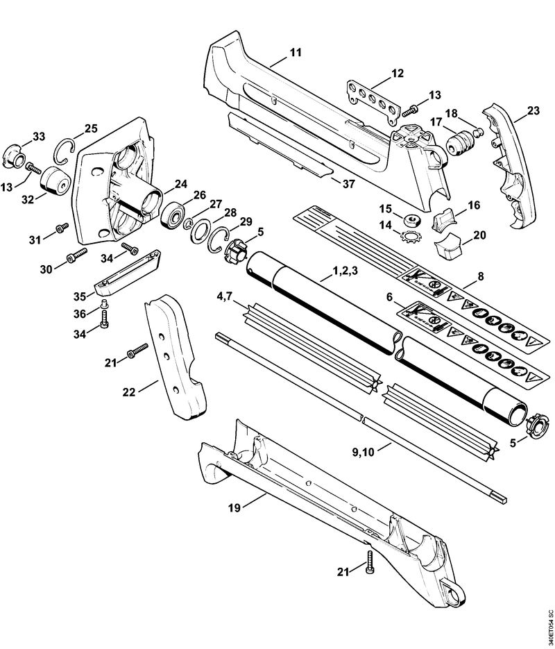 G - Tube complet, Carter d'accouplement