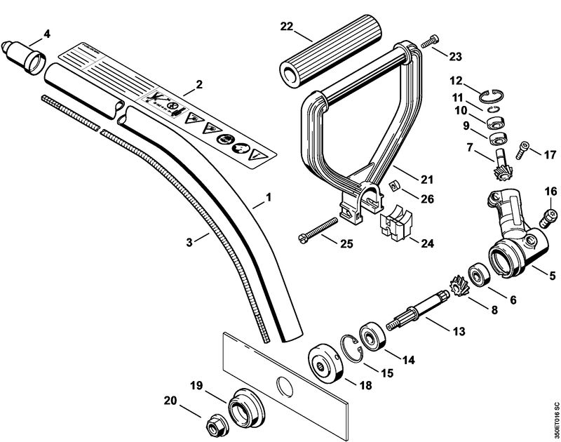 Tube complet, Réducteur, Poignée en arc
