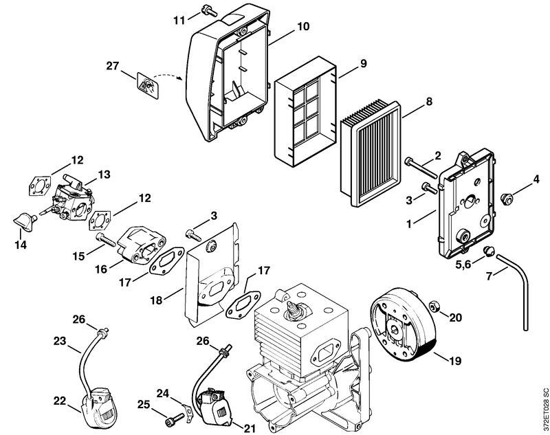 Filtre à air, Dispositif d'allumagne