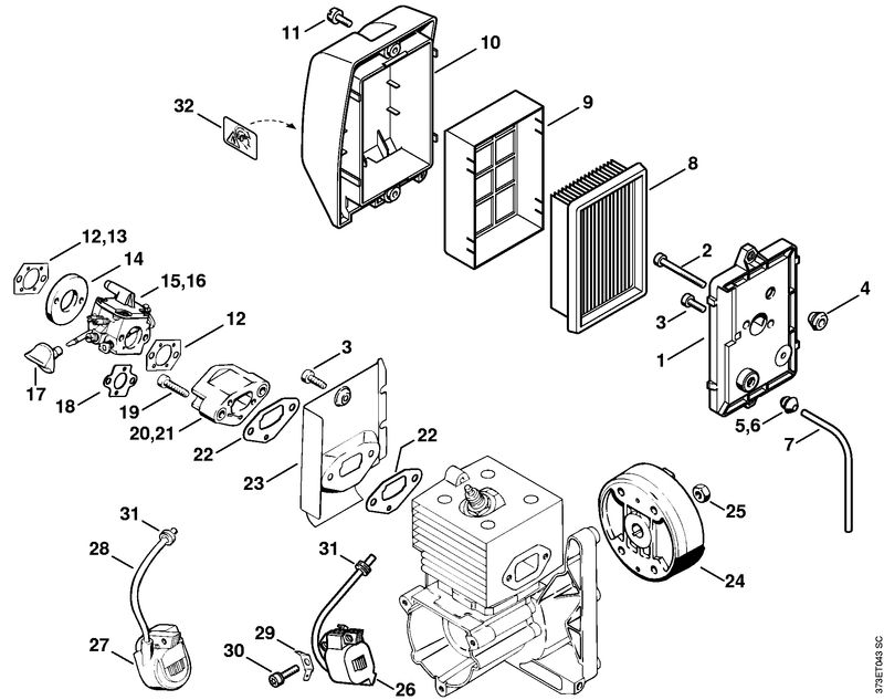 Filtre à air, Dispositif d'allumagne