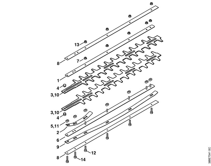 Couteau 0°, 30°, 0° - 90° (24.2005), (46.2000)