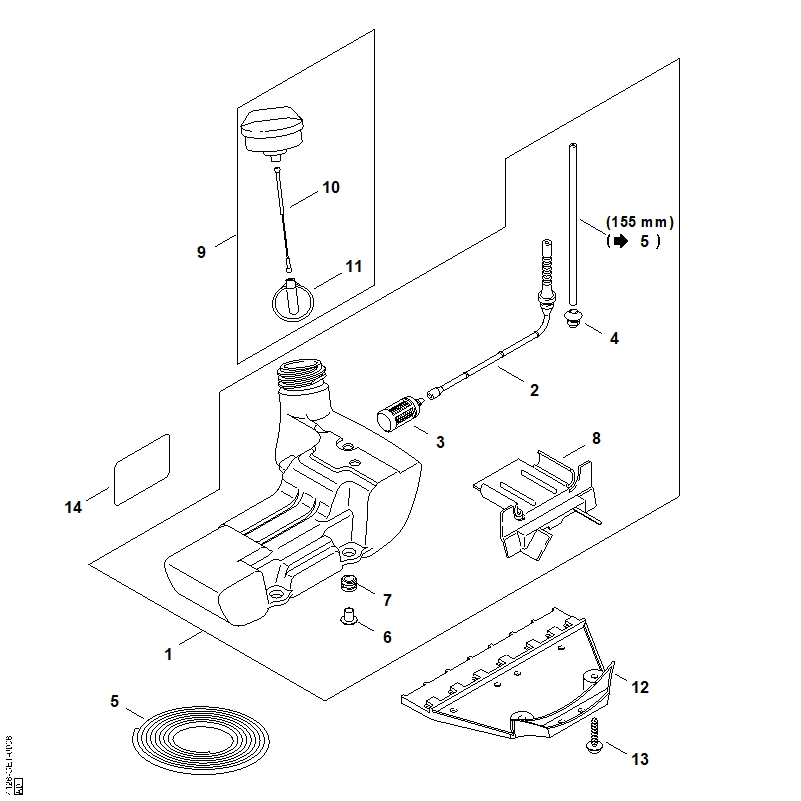 E - Réservoir d'essence
