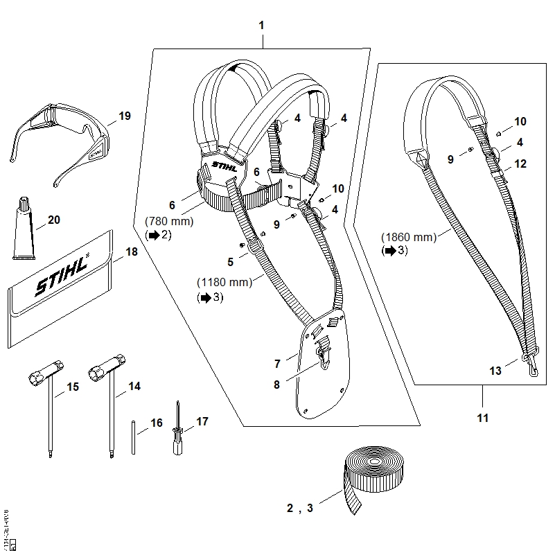 Harnais, Outils, Accessoires optionnels