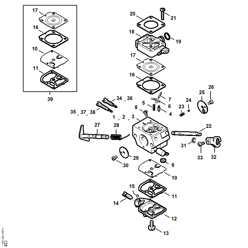 O - Carburateur 4134/13, 4134/14, 4134/15