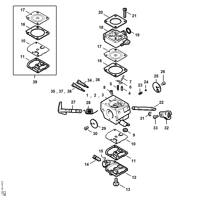 M - Carburateur 4134/21, 4134/22, 4134/23
