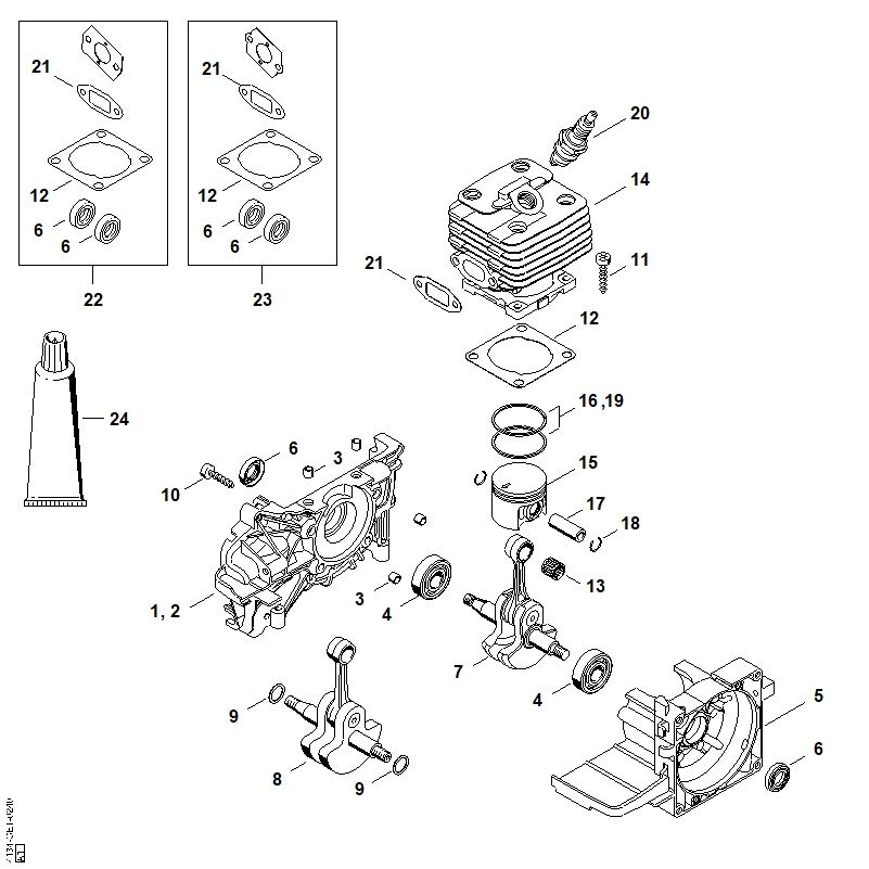 D - Carter, Cylindre FS 250, 250 R
