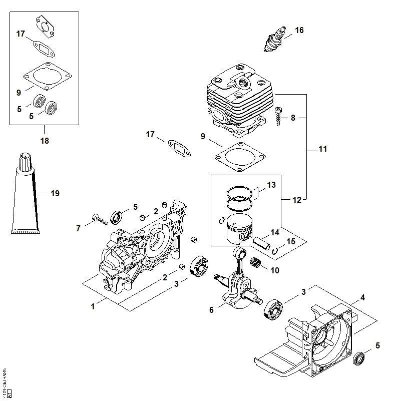 A - Carter, Cylindre FS 250, 250 R