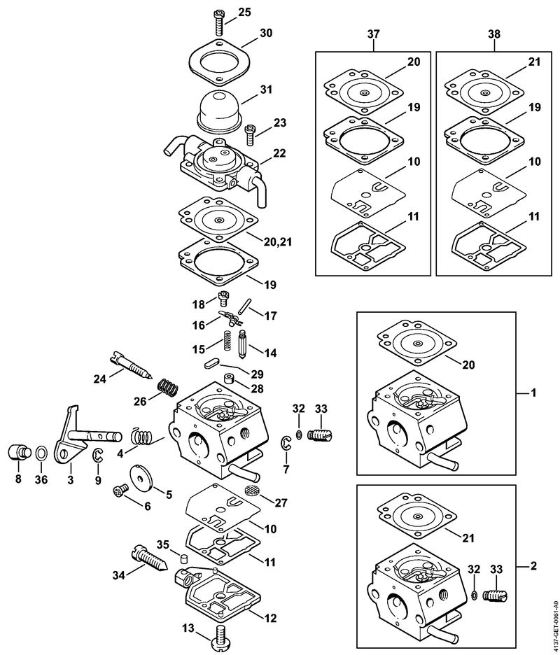 S - Carburateur C1Q-S28, C1Q-S41 ⇥ 1 42 812 153 (21.1999)
