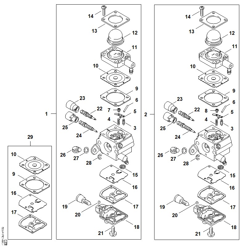 AA - Carburateur C1Q-S216, C1Q-S190 2-MIX (16.2014), (39.2011)