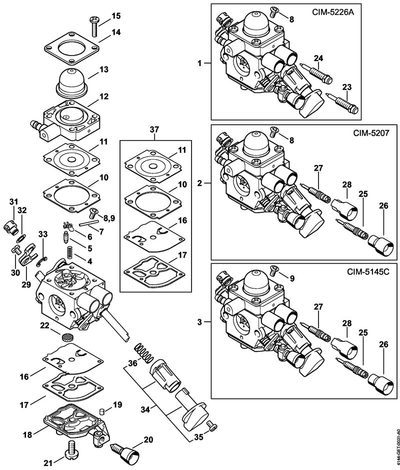 Carburateur C1M-S226, C1M-S207, C1M-S145