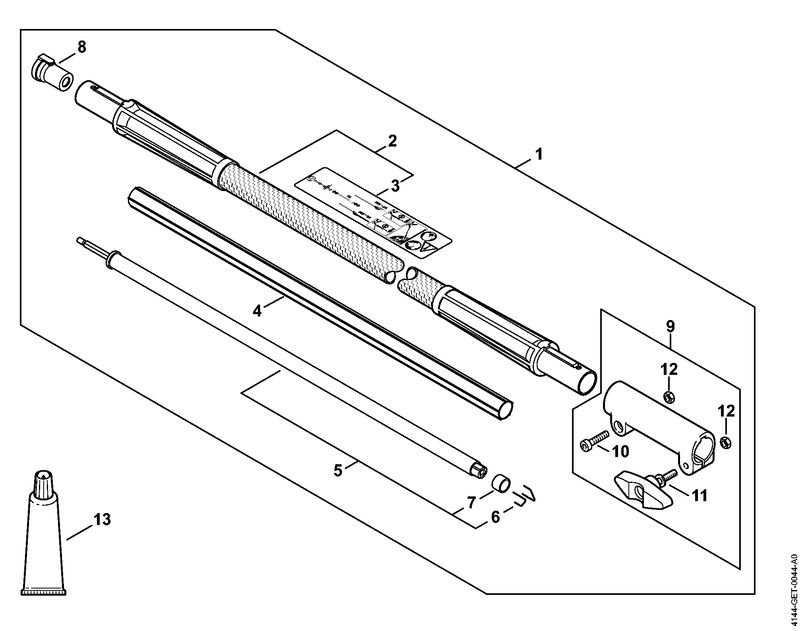 Carbon Rallonge de tube 1 m HT-KM, HL-KM