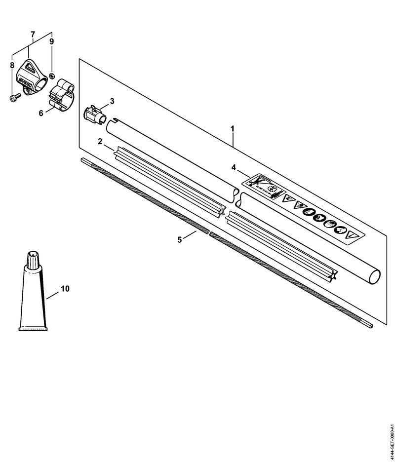 R - Tube complet, Poignée circulaire FS 70 C-E