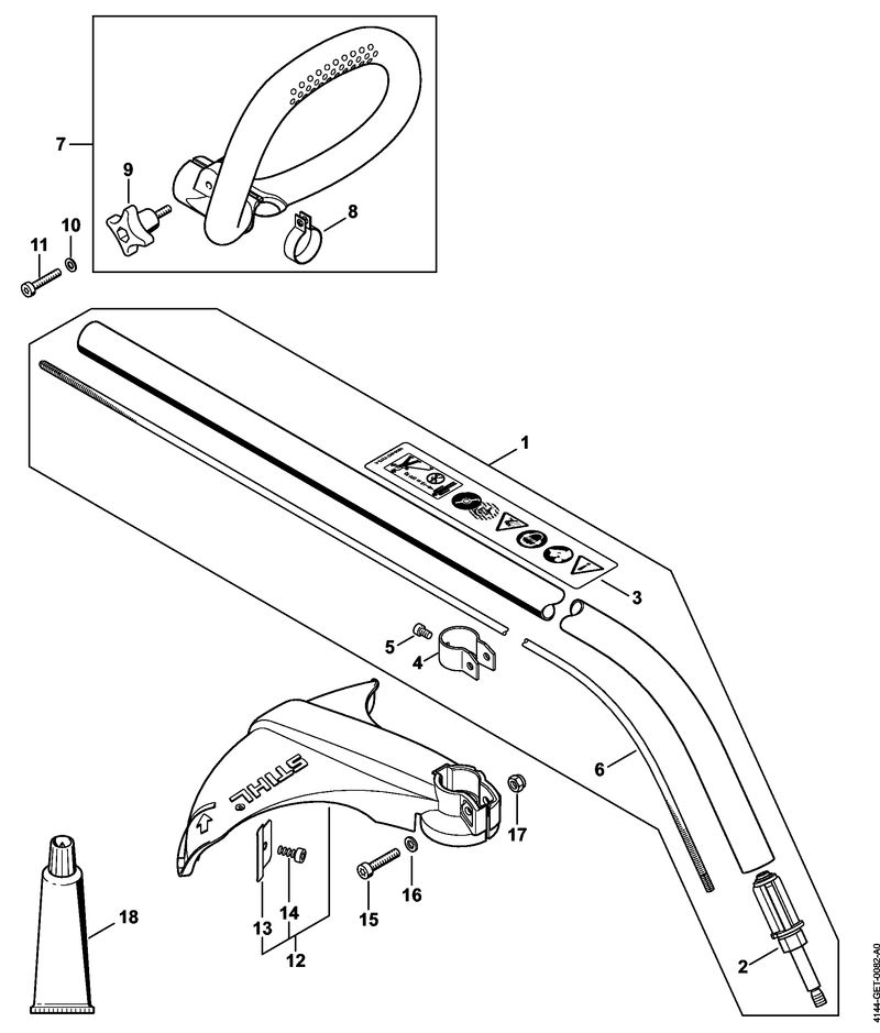 R - FS 40: Tube complet, Poignée en arc