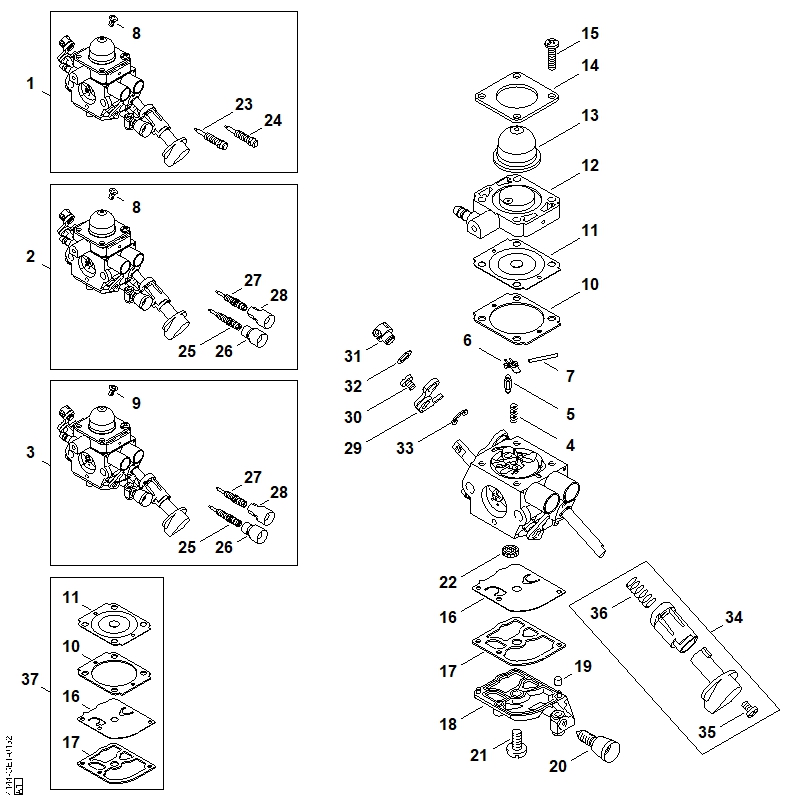 O - Carburateur C1M-S226, C1M-S207, C1M-S145