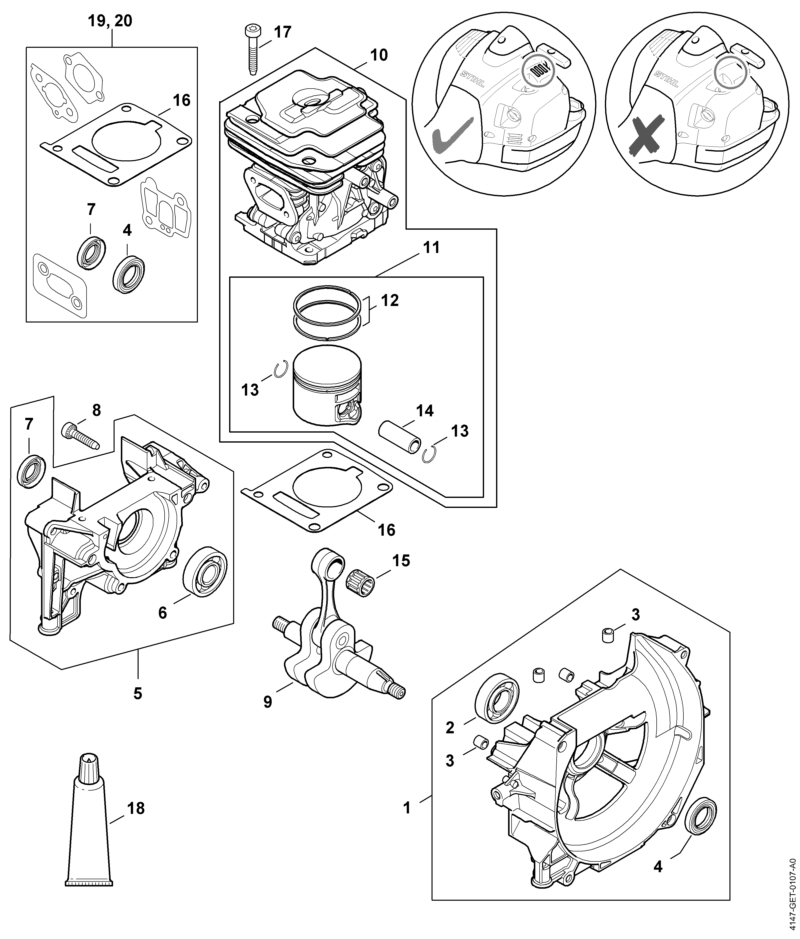 A - Carter, Cylindre FS 410, 410 C