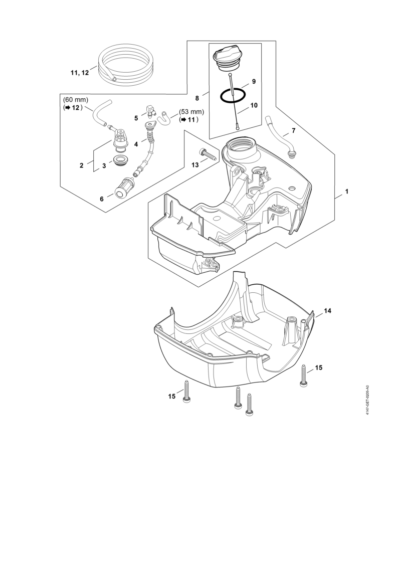 E - Réservoir d'essence