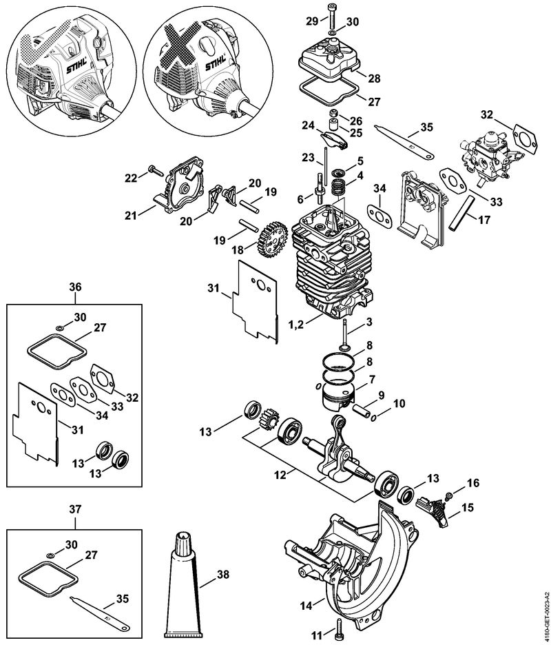 A - Bloc moteur Ø 43 mm
