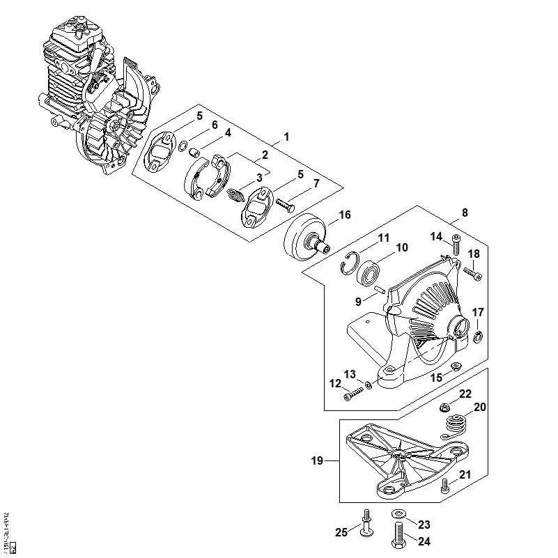 F - Embrayage, Carter de ventilateur