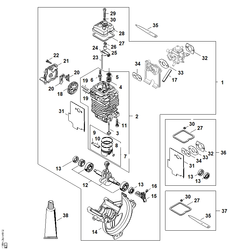 A - Bloc moteur Ø 43 mm