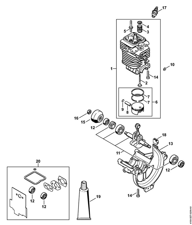 B - Cylindre, Carter inférieur