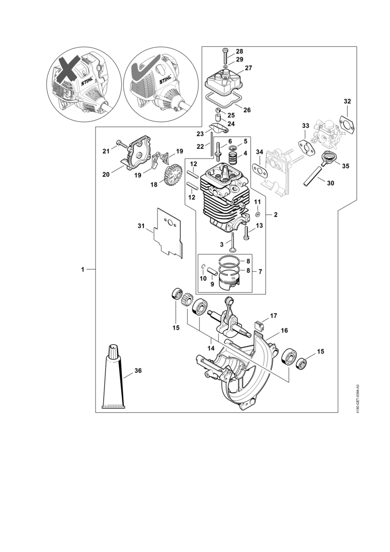 Bloc moteur Ø 40 mm ⇥ 508613634
