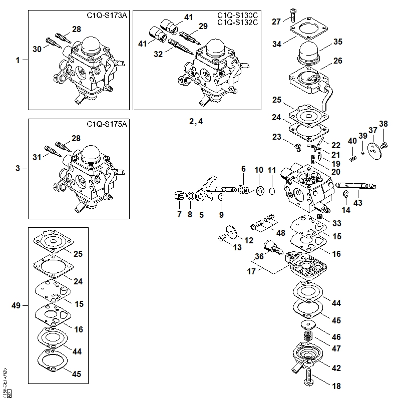 G - Carburateur C1Q-S173, C1Q-S130, C1Q-S175, C1Q-S132