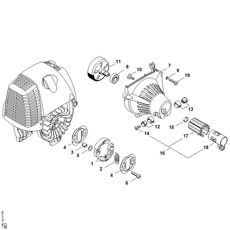 F - Embrayage, Carter de ventilateur