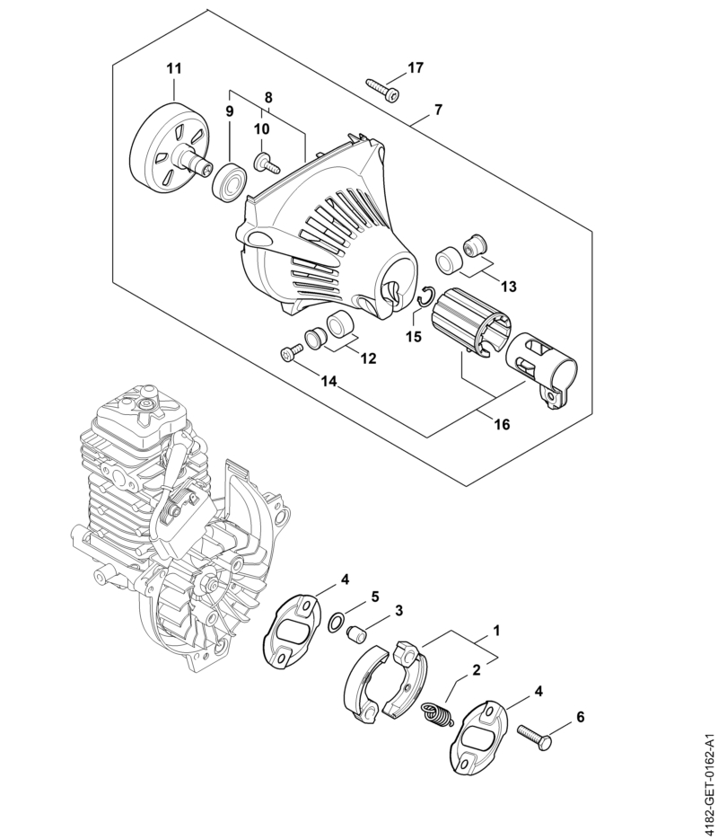 F - Embrayage, Carter de ventilateur