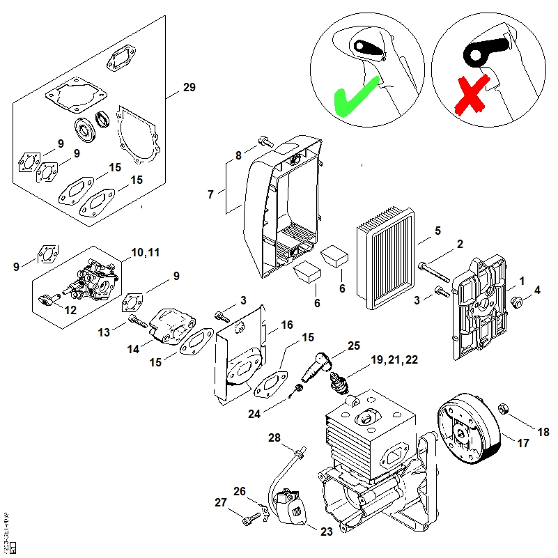 Filtre à air, Dispositif d'allumagne