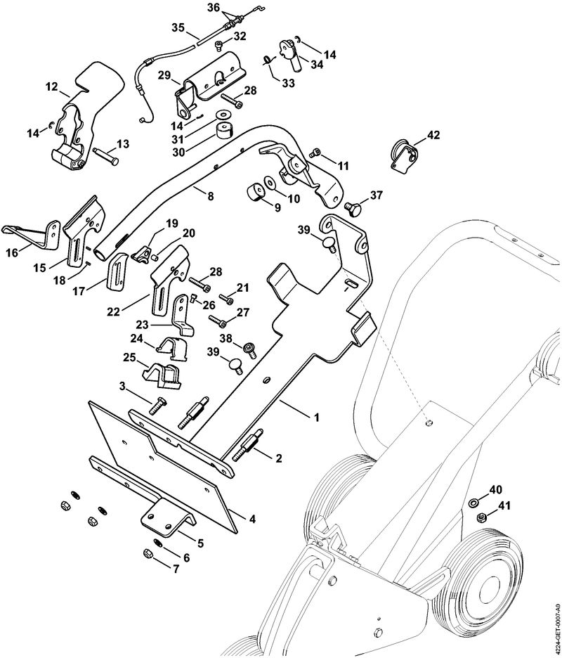 Support, Commande des gaz TS 480i, 500i