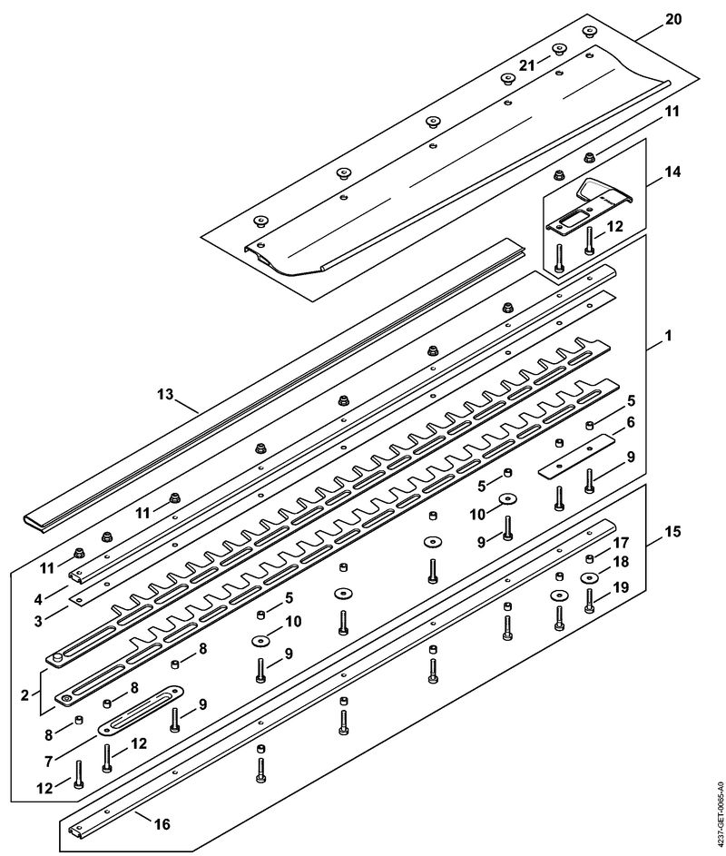 Barre de coupe 750 mm T