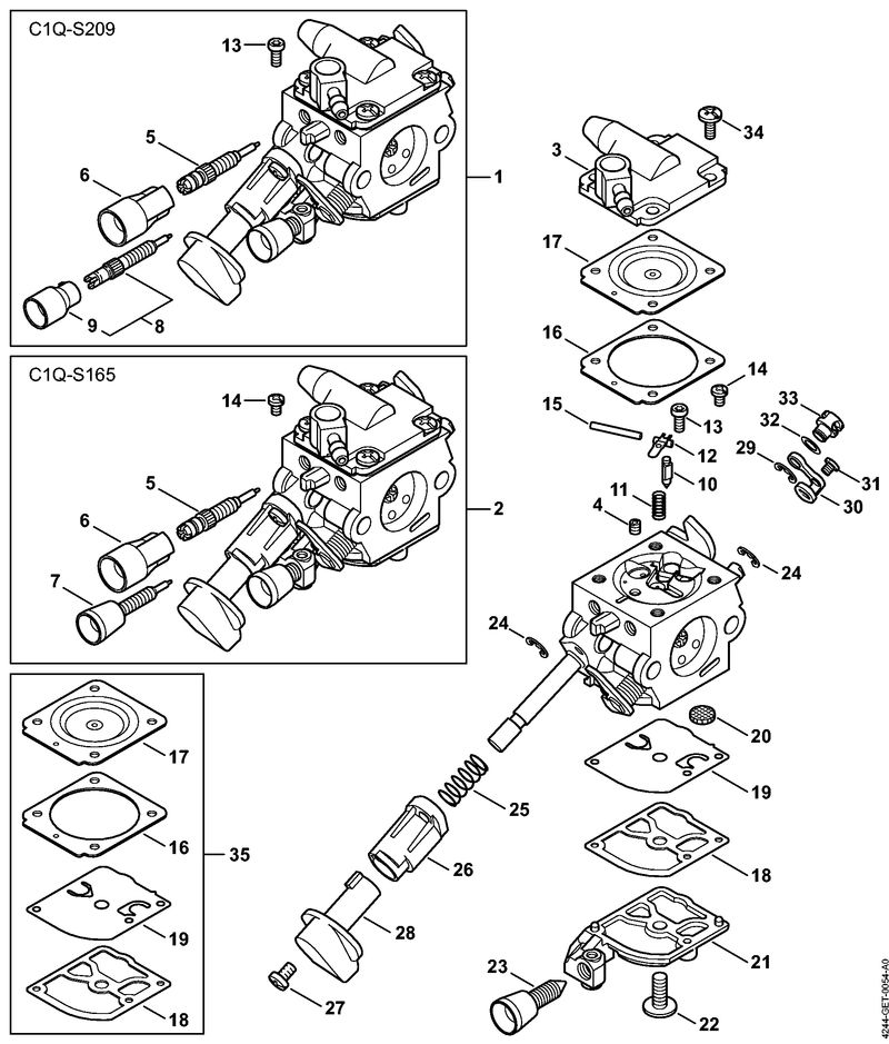 K - Carburateur C1Q-S209, C1Q-S165
