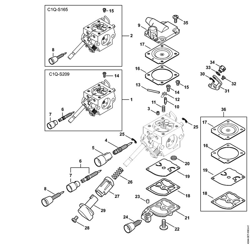 K - Carburateur C1Q-S209, C1Q-S165