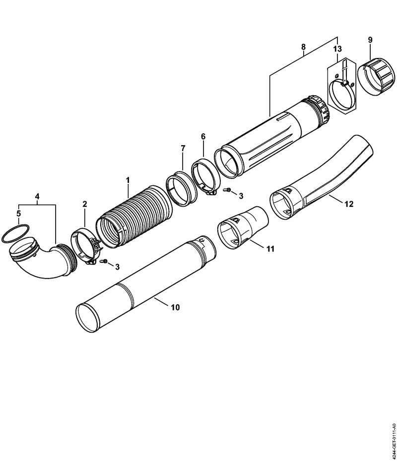 T - Tube à soufflet, Tube de soufflage