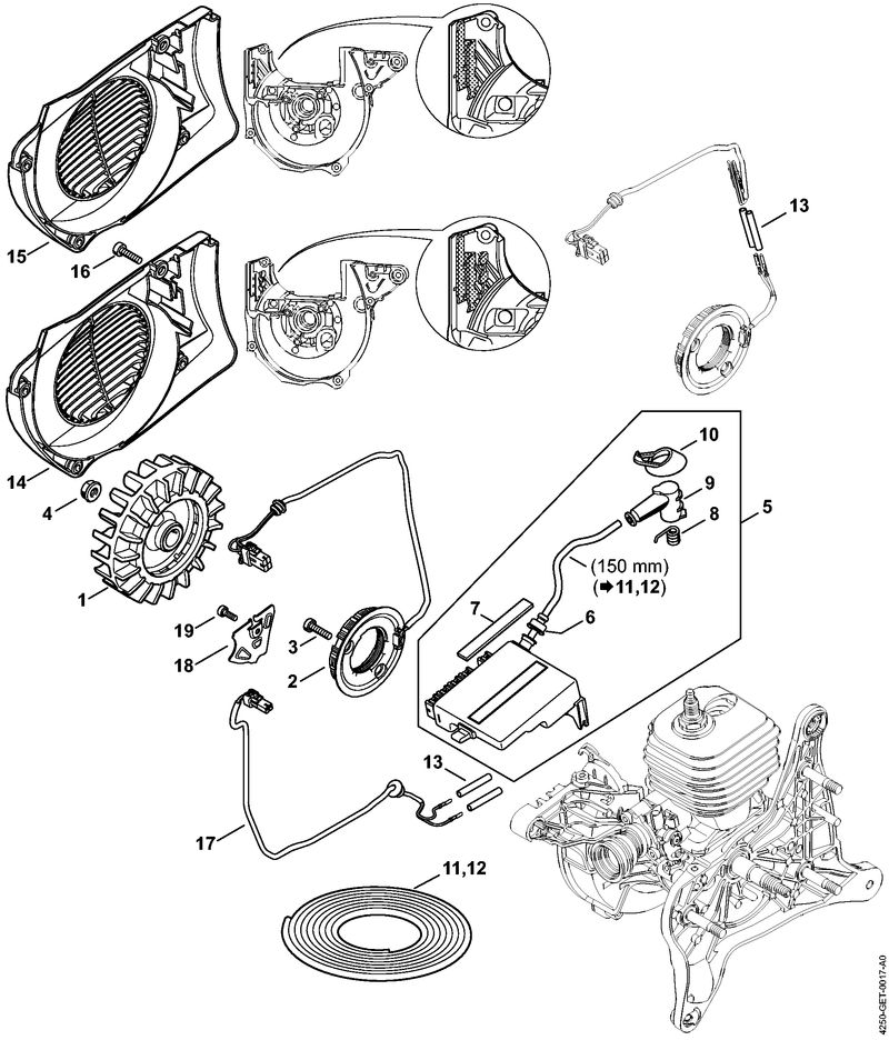 G - Dispositif d'allumage, Carter de ventilateur