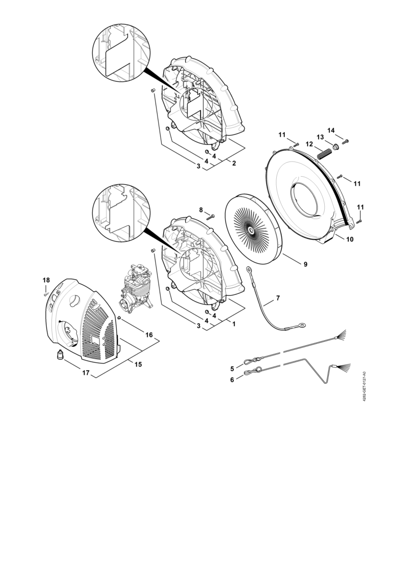 O - Carter de turbine, Capot