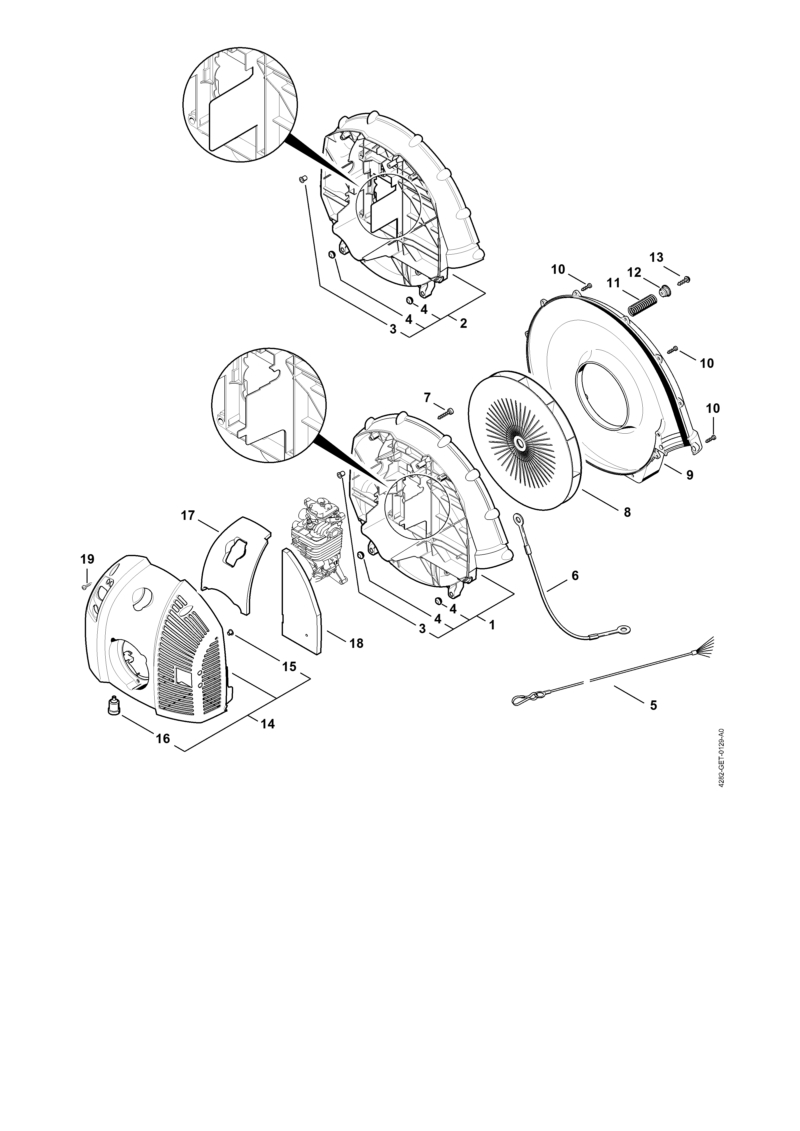 P - Carter de turbine, Capot