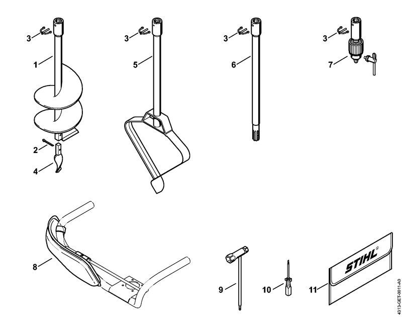 Outils de forage, Outils, Accessoires optionnels